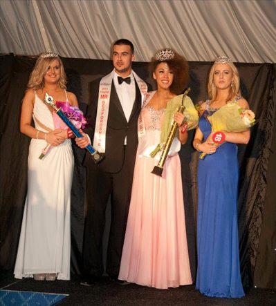 Robert Dawe with the top 3 from Miss Bedfordshire 2013